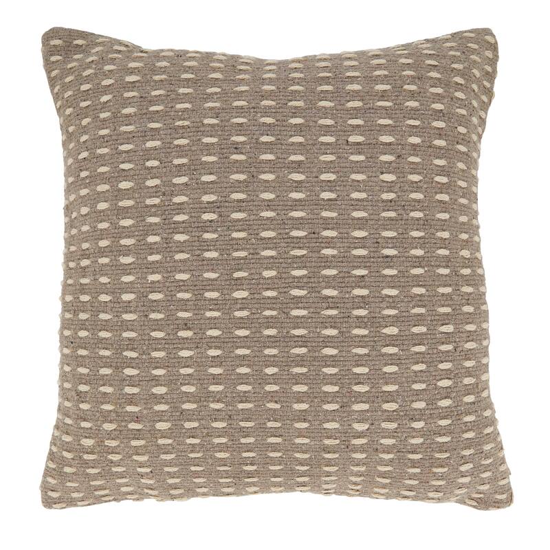 Modern Minimalism Dashed Woven Throw Pillow - Polyester - 20"x20" - Grey