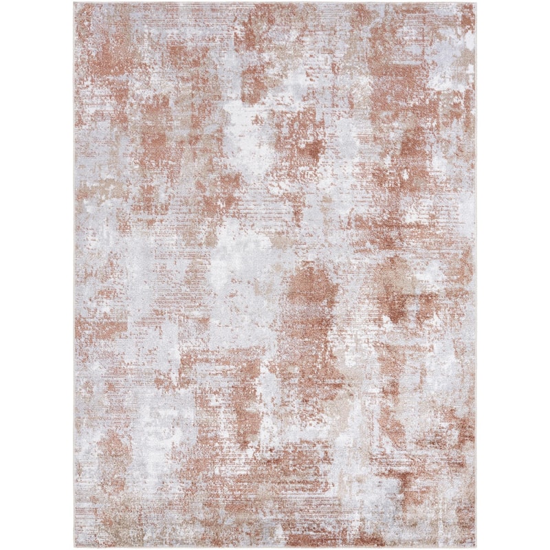Livabliss Lillian Modern & Contemporary Abstract Indoor/Outdoor Area Rug - Rust/Ivory - 2'2" x 3'9"