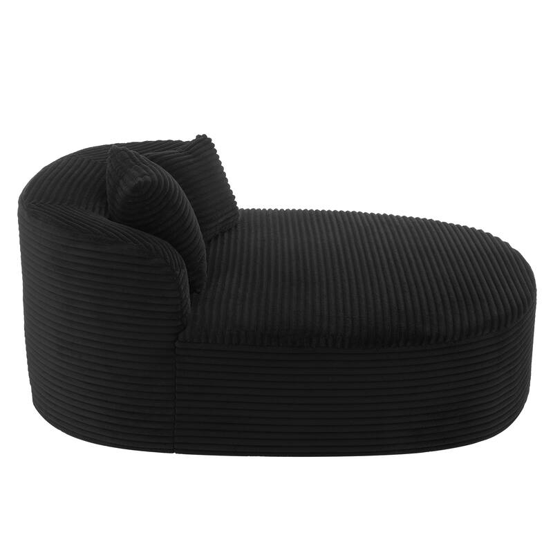 51.6" Chaise Lounge Sofa Bed - Boneless Couch with 2 Pillows - Compression Design for Living Room