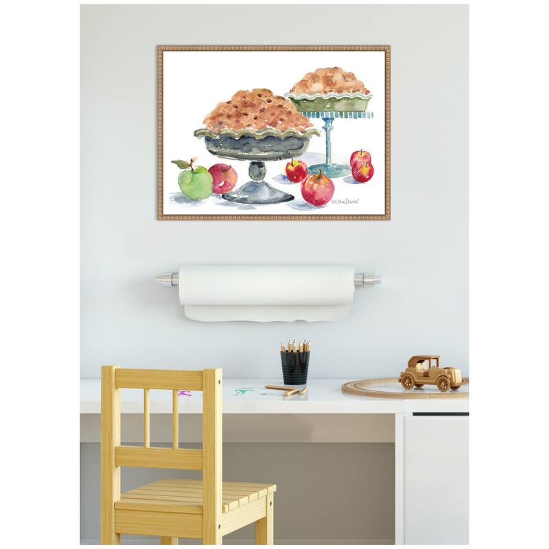 Kate and Laurel Sylvie 2 Apple Pies With Fruit Framed Canvas by Patricia Shaw