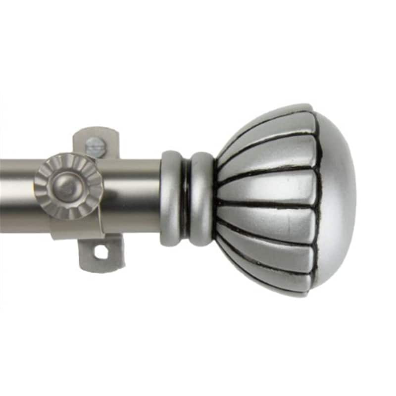 Adjustable Curtain Rod 28-48 Inch, Satin Nickel Finish, Metal Window Rod with Finials - 48