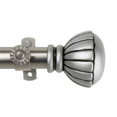 Adjustable Curtain Rod 28-48 Inch, Satin Nickel Finish, Metal Window Rod with Finials - 48