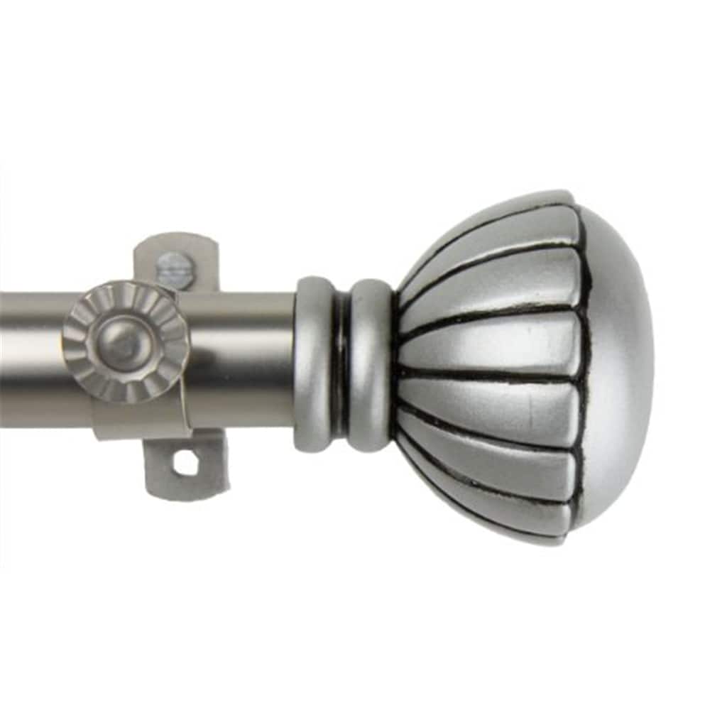 Adjustable Curtain Rod 28-48 Inch, Satin Nickel Finish, Metal Window Rod with Finials - 48