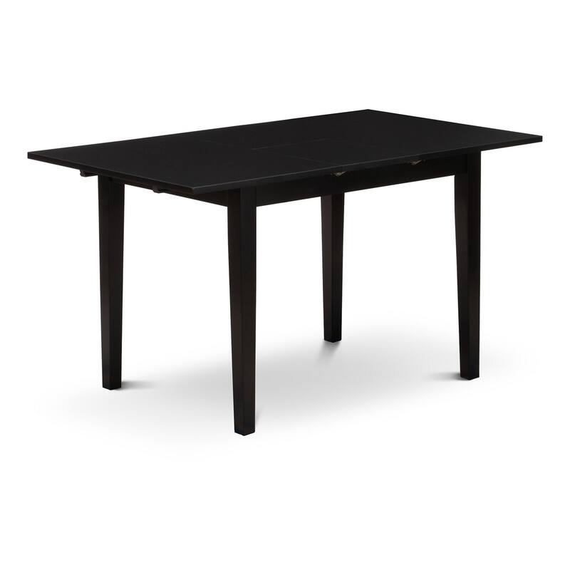 5-Piece Black Finish Solid Wood Top Button Tufted Dining Room Set (Seats-4)