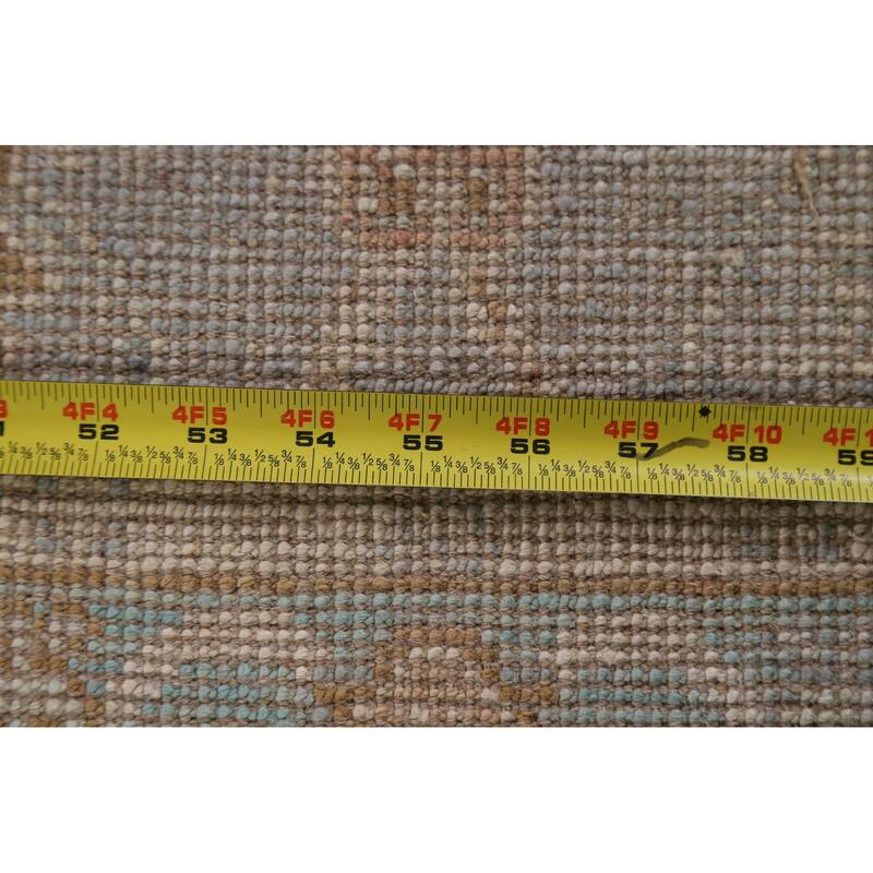 Hand Knotted Oriental 100% Wool Carpet Transitional Floral Greys & Charcoal Oushak Area Rug - 3' 0'' X 2' 0''