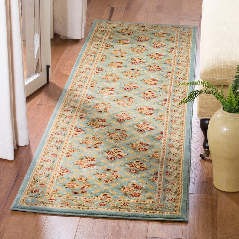 SAFAVIEH Lyndhurst Argelia Traditional Oriental Trellis Rug - 2'3" x 16' Runner - Blue/Blue