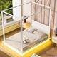 preview thumbnail 33 of 36, Canopy Bed Frame with Headboard, 4 Posters Wooden Bed Frame, No Box Spring Needed, Mattress Foundation Platform Bed for Kids