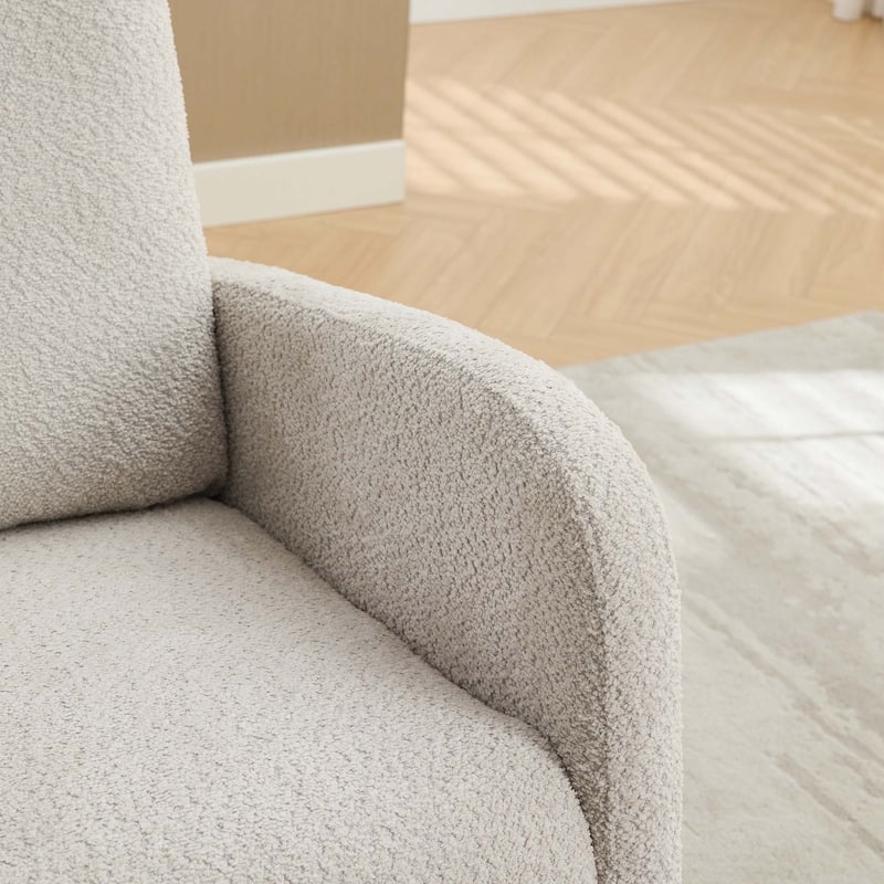 25.4"W High Back Rocking Chair with Retractable Footrest