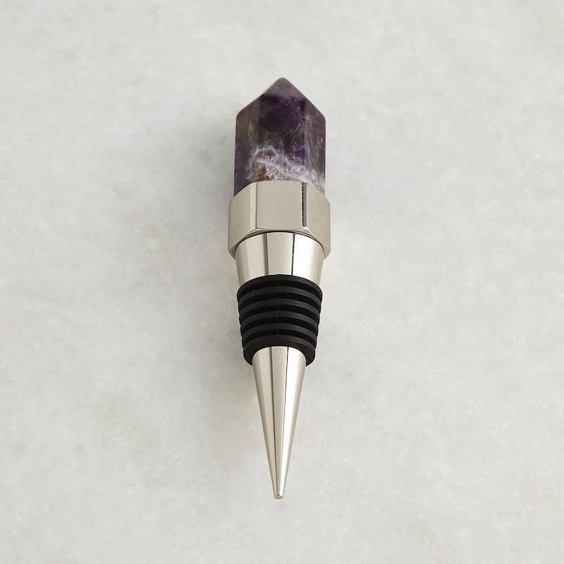 Emporium Home Amethyst Wine Stopper - 4.75"L x 1"W x 1"H