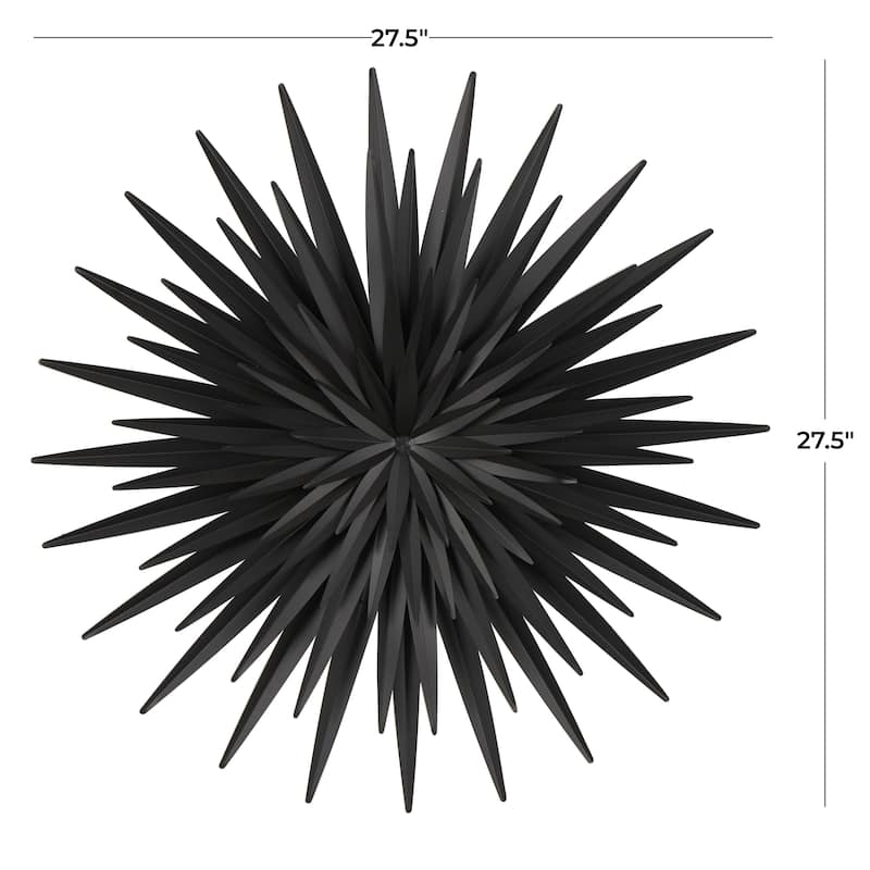 Metal Sunburst Large Layered 3D Home Wall Decor - Black - Roche River Decor