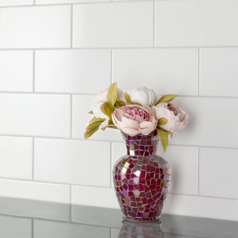 Merola Tile Piscina Brick Blanco Brillo 4-3/4" x 9-5/8" Porcelain Floor and Wall Tile