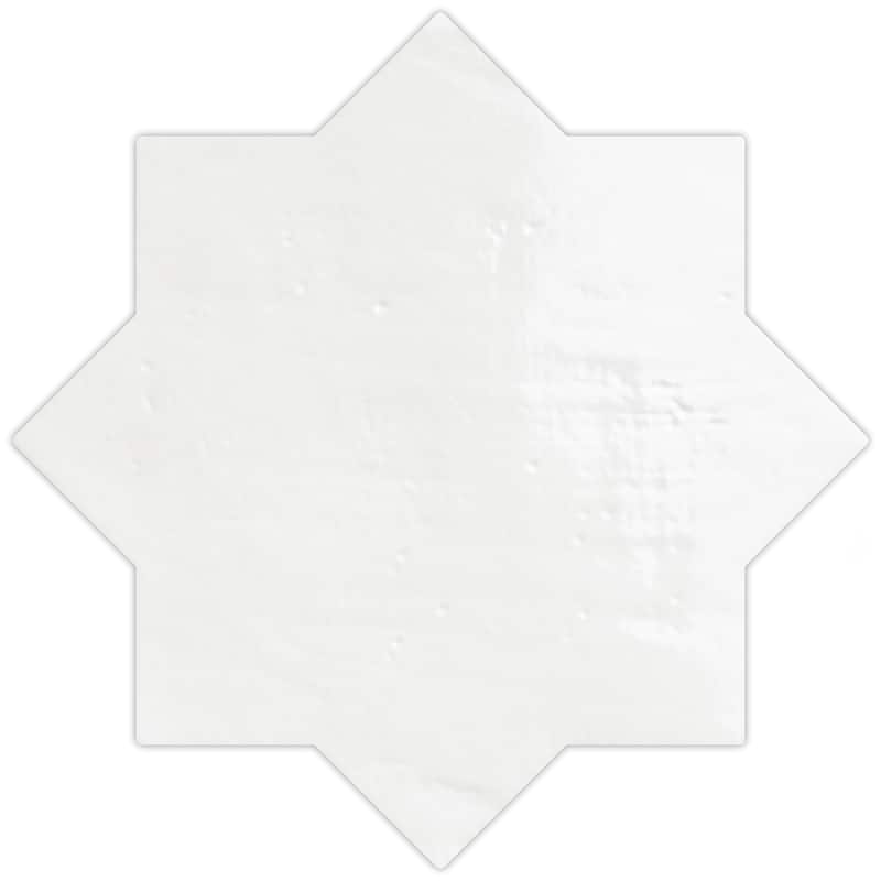 Merola Tile Argile Star Bianco 7" x 7" Porcelain Floor and Wall Tile - (1 Tile)