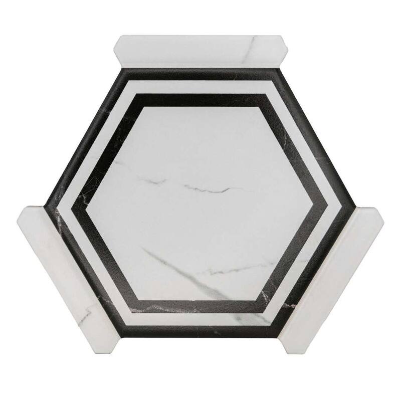Kykuit 8.6x9.8 Satin Porcelain Hexagon Tile - Floor, Wall, Backsplash