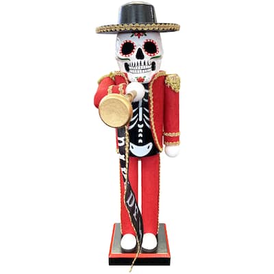 14" Day of the Dead Bugler Nutcracker