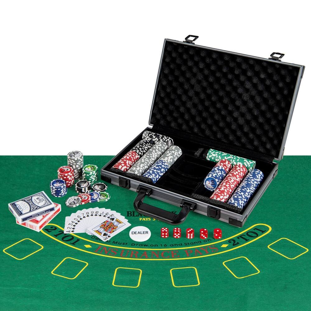 Costway Texas Holdem Poker Chip Set with 400 Pieces Chips 2 Deck of - See Details