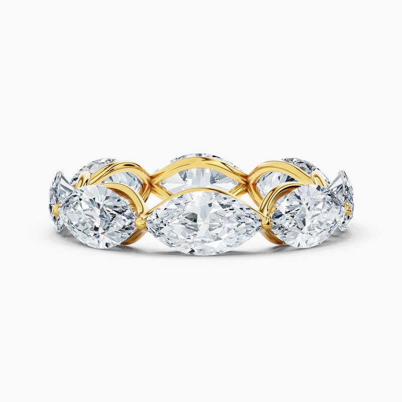 Auriya 14k Gold Marquise East-West Lab Grown Diamond Eternity Band 1.50 - 6.00 ct. tw. (F-G, VS) - 6.00 ct. wt. - 8.5 - Yellow