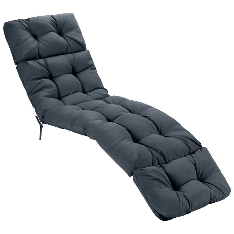 73" Comfortable Lounge Chair Cushion with Head Pillow and Waterproof for Outdoor or Indoor Use - 73'' x 22'' x 4'' (L x W x H)
