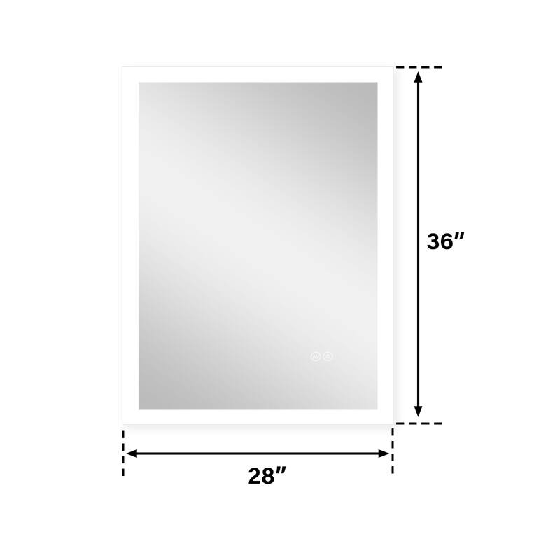 Wall Mounted Bathroom Frameless With Back/Front Light LED Mirror,Anti-fog