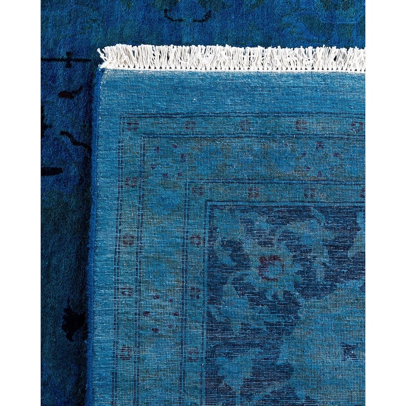 Fine Vibrance One-of-a-Kind Hand-Knotted Area Rug - Blue, 9' 2" x 16' 6" - 9' 2" x 16' 6"