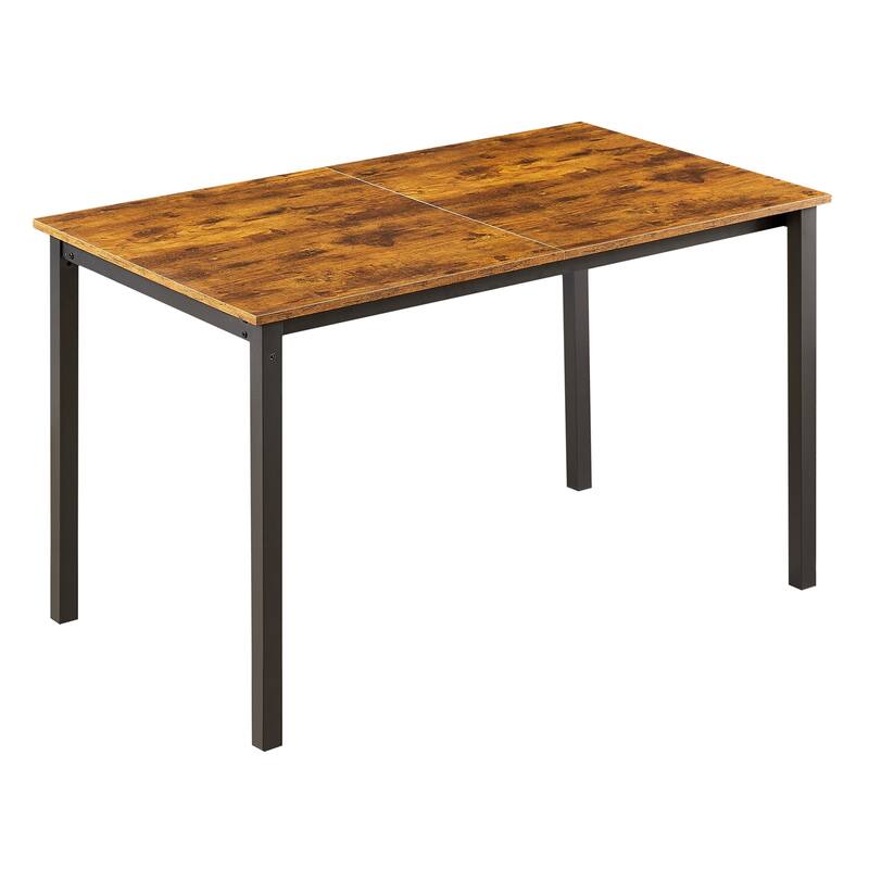 VECELO 3-Piece Dining Table Set with 2 Benches, 63" Extendable Kitchen Table & Chairs Set for 4-8, Dining Room Table
