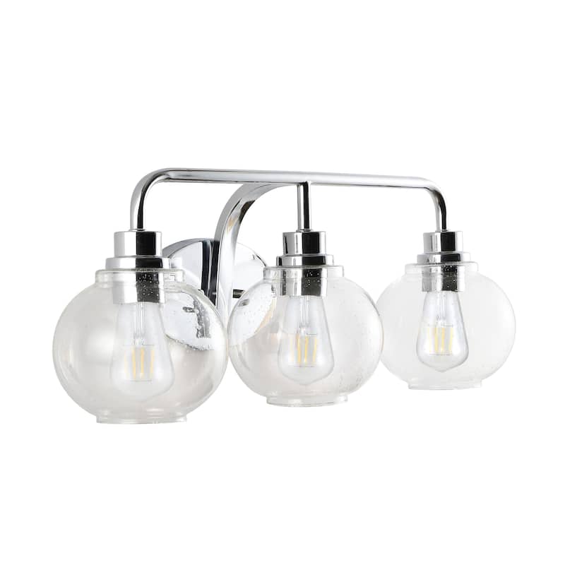 Staunton Iron/Seeded Glass Cottage Rustic LED Vanity Light, by JONATHAN Y
