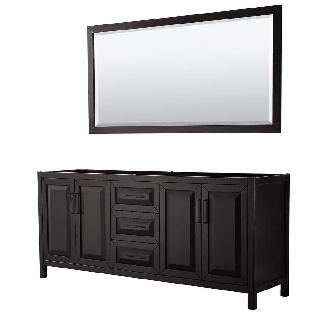 Wyndham Collection Daria 79" Double Free Standing Vanity Cabinet -
