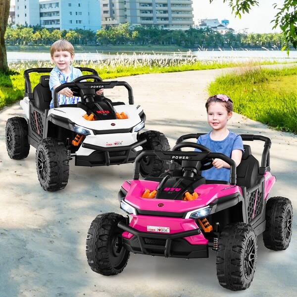 slide 2 of 26, 12V Kids Ride on Truck with Parental Remote and LED Lights - 40" x 23" x 23"