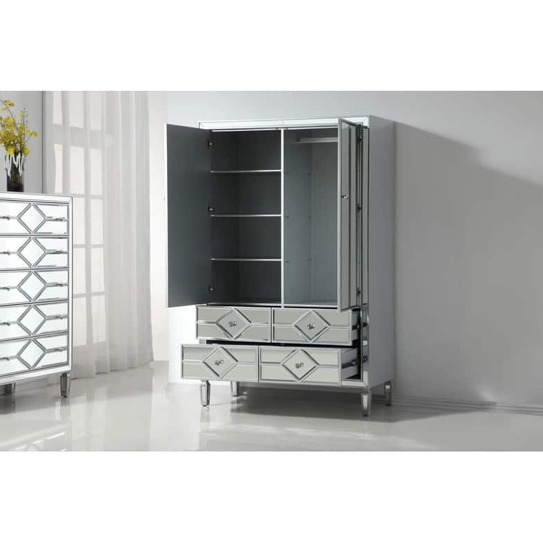 Mirrored Armoire with Drawers