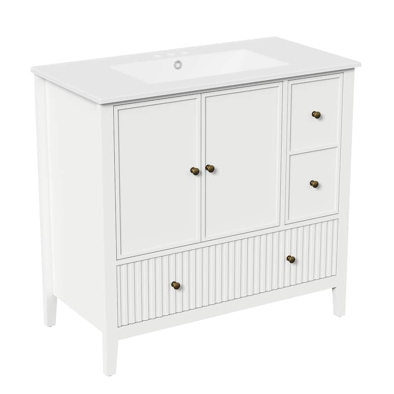 36'' Bathroom Vanity with Sink - White