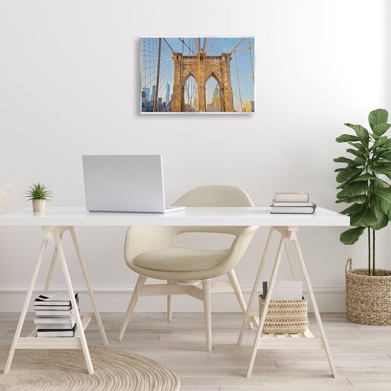 Stupell Industrial Bridge with American Flag Wall Plaque Art Design By Seven Trees Design