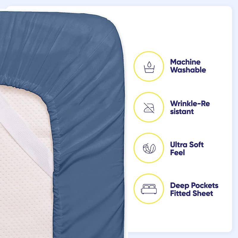 Sweet Home Collection Split King 7 Piece Sheet Set, Deluxe Ultra Soft 1500 Series, Double Brushed Microfiber.