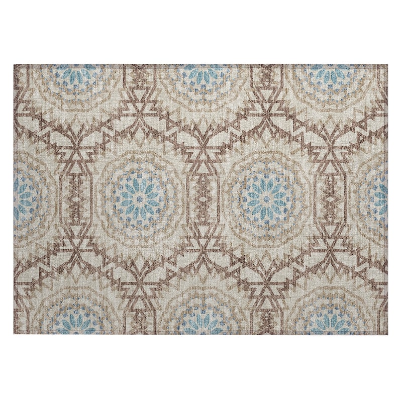 Machine Washable Indoor/ Outdoor Chantille Boho Moroccan Rug