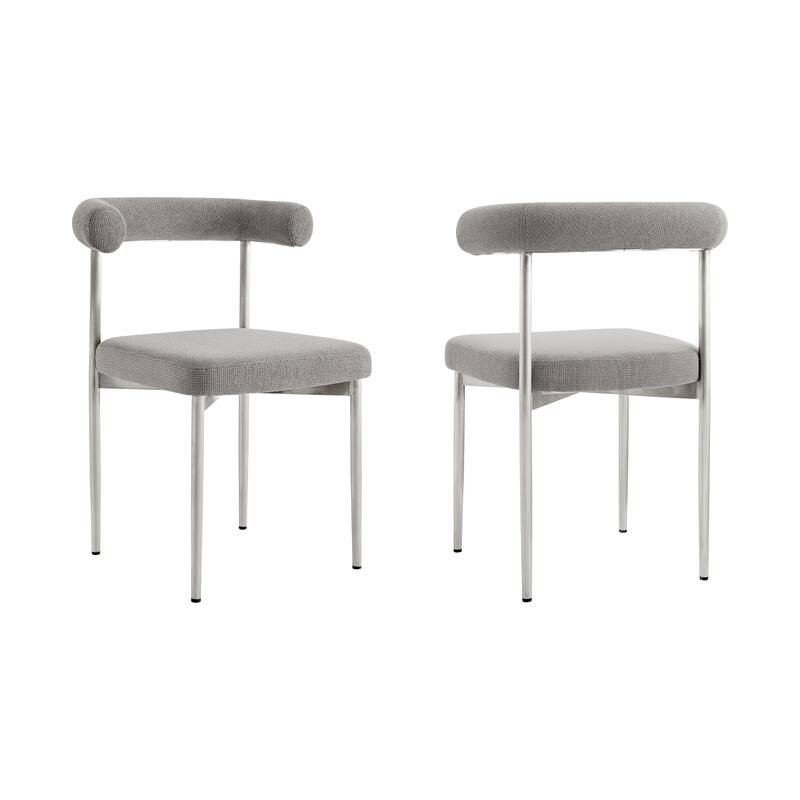 Shannon Upholstered Curved Back Barrel Kitchen Dining Chairs - Set of 2