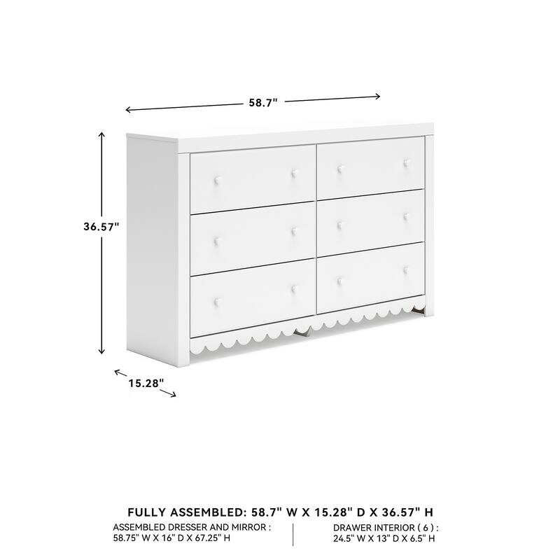 Signature Design by Ashley Mollviney White Dresser