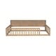 preview thumbnail 20 of 34, Twin XL Size Floor Bed with Storage Shelves and USB Ports, Wooden Montessori Bed Daybed with Fence Guardrails for Kids