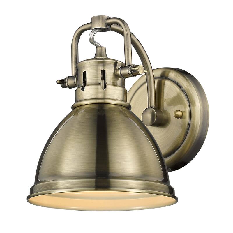 Yep by Golden Lighting Duncan 1-light Vanity in Matte Black and Rubbed Bronze shade