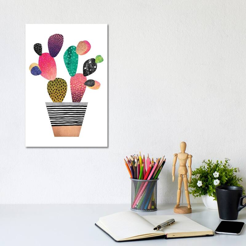 iCanvas "Happy Cactus" by Elisabeth Fredriksson Canvas Print - 12x8x0.75