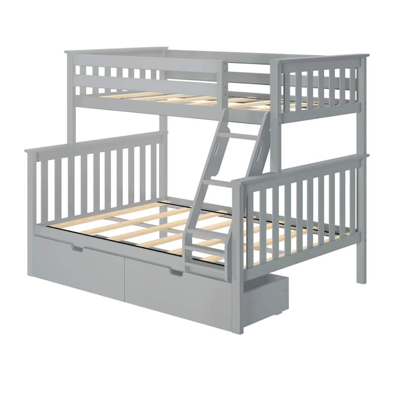 Max and Lily Twin over Full Bunk Bed with Under Bed Storage Drawers