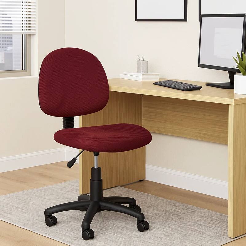 Jea Swivel Posture Chair, Contoured Back, Burgundy Red Tweed, Wheels