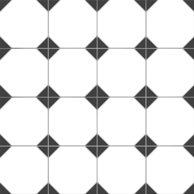 Merola Tile Canterbury Black 12-7/8" x 12-7/8" Porcelain Floor and Wall Tile