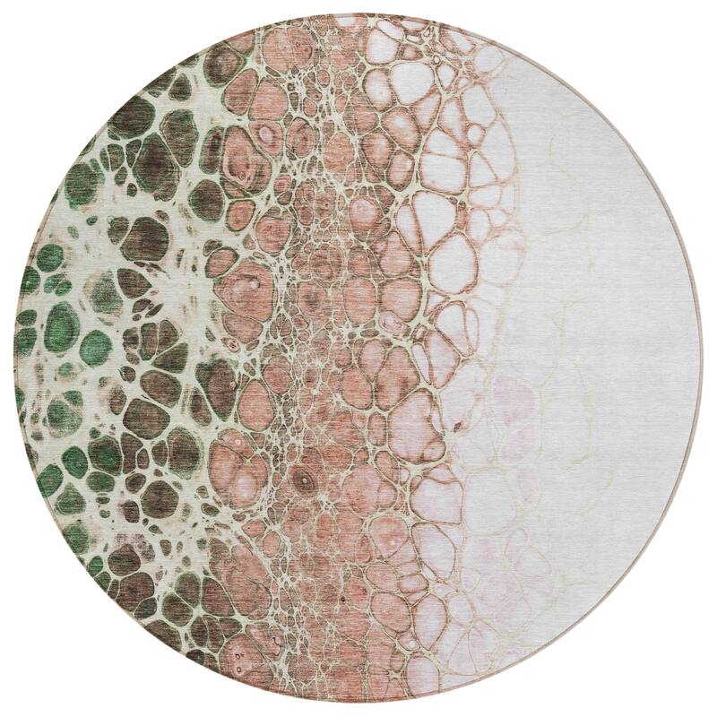 Machine Washable Indoor/ Outdoor Chantille Abstract Cobblestone Rug