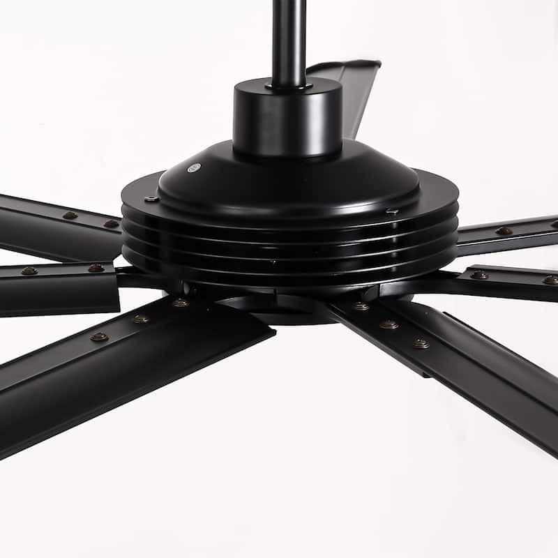 84"/ 100" Black Industrial Extra Large Commercial Ceiling Fan with Light