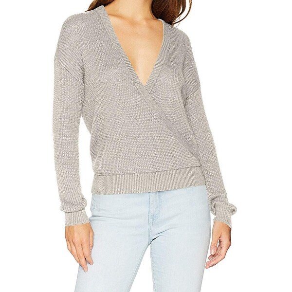 gray wrap sweater