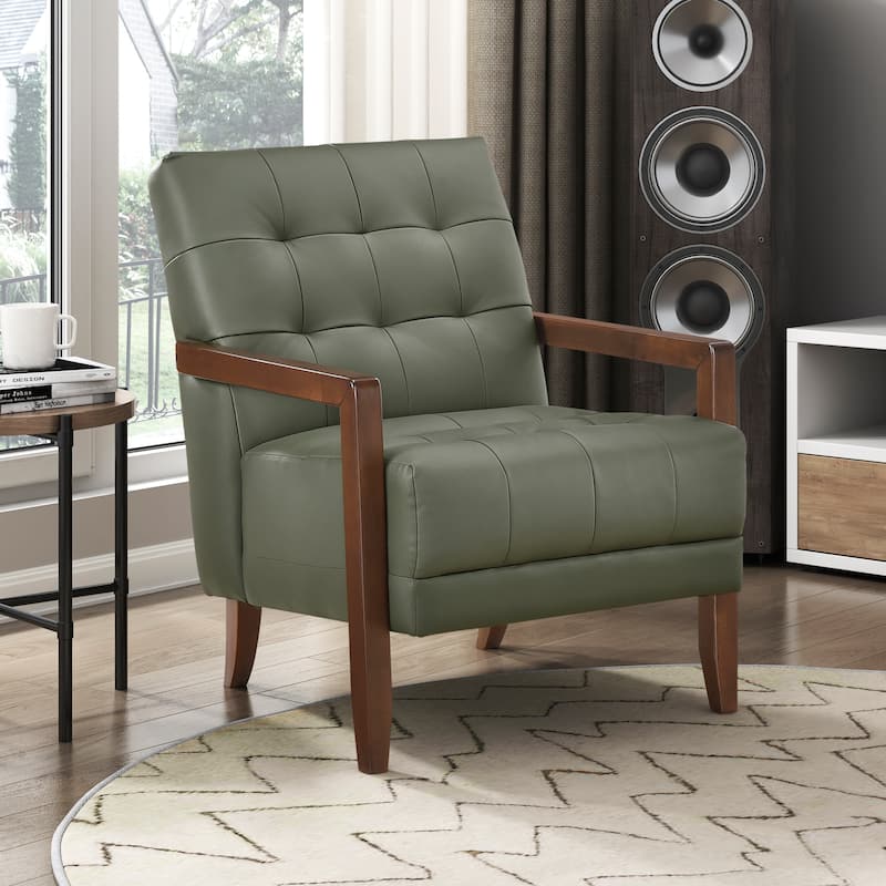 Leland Leather Match Accent Chair