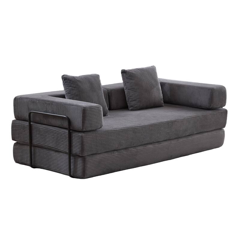 Floor Couch,Compression Sofa,Convertible Floor Sofa Bed-with Pillow Back Support Armrest,Comfy Futon Couch Lounge Sleeper Bed