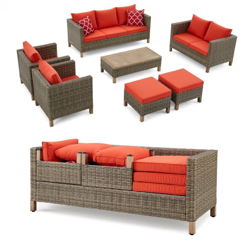7 Piece Sectional Seating Group with Cushions