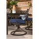 preview thumbnail 15 of 15, Hanover Montclair 7-Piece Dining Set in Navy Blue with 6 Swivel Rockers