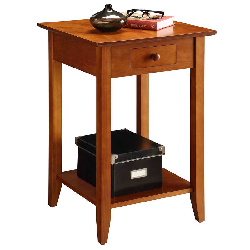 Convenience Concepts American Heritage 1 Drawer End Table with Shelf