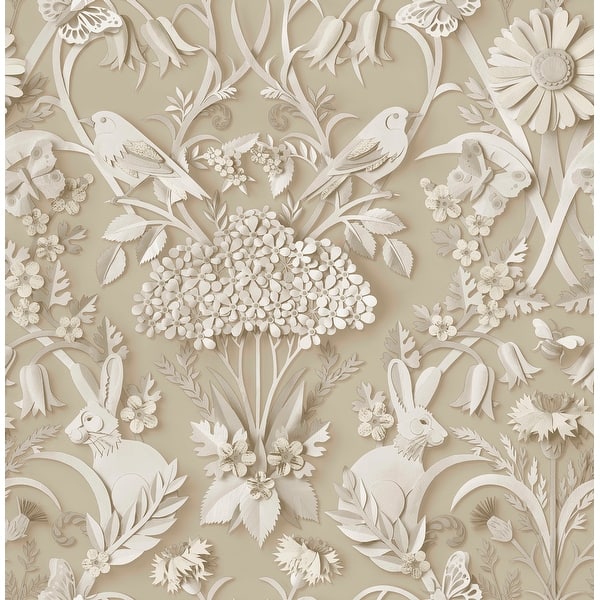slide 2 of 6, Fine Decor Fae Neutral Woodland Wallpaper
