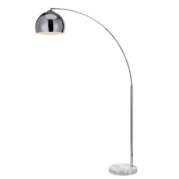 Shop Versanora Arquer Arc Floor Lamp With Chrome Finished Shade And White Marble Base Overstock 11607893